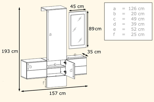 meuble entrée couloir avec miroir